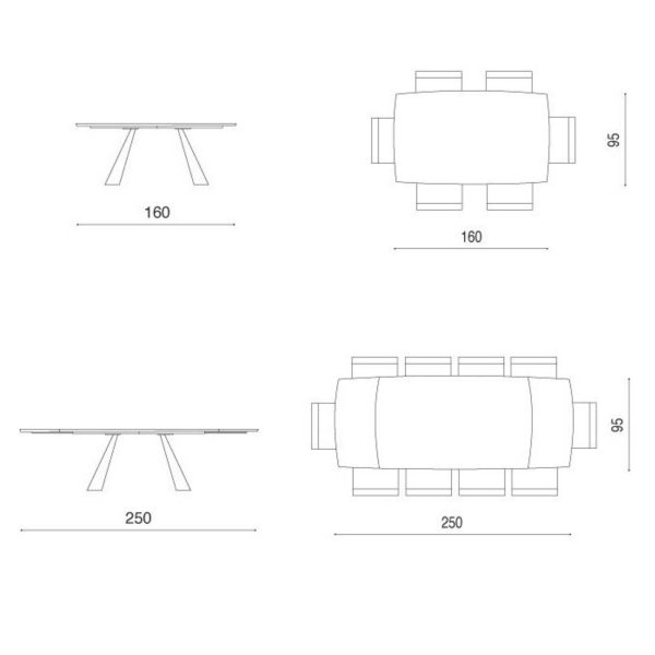 Tavolo Allungabile 160/250x95<span>Rovere Termocotto  Njord</span> - immagine 3