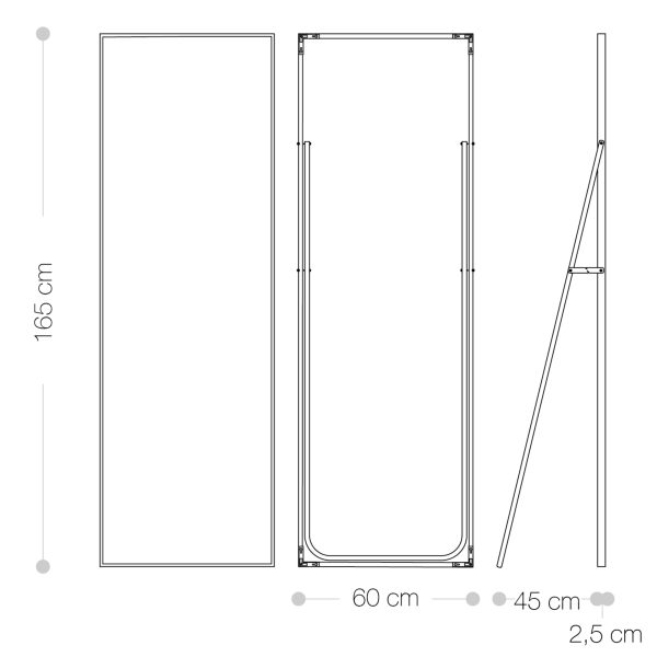 Specchiera da terra 60x165 cm <span>nera MAY</span> - immagine 7