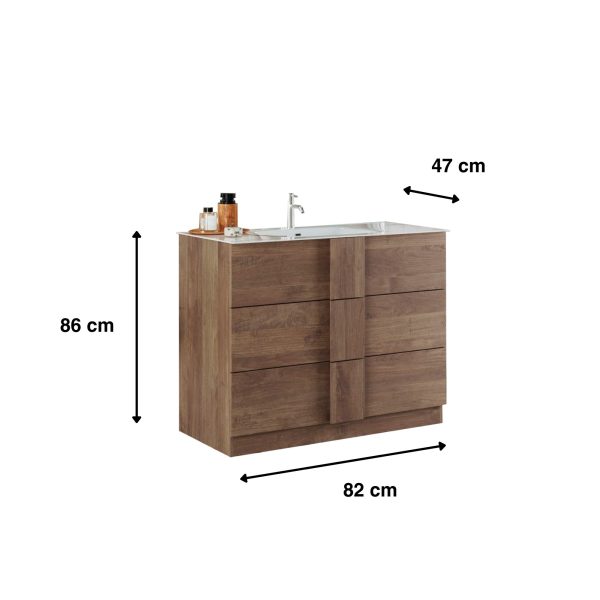 Bagno a terra 3 cassetti 82x86x47 BLOOM