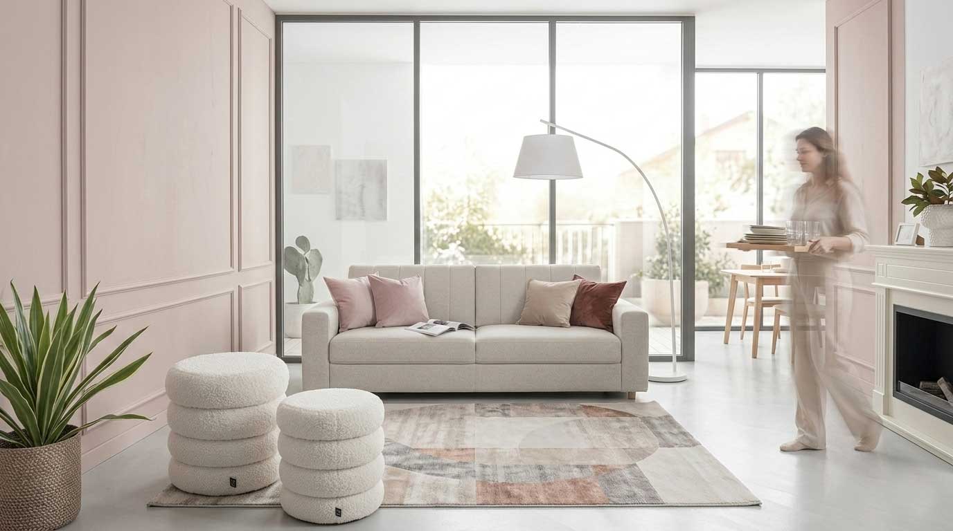 Arredamento casa e complementi - Norbe H Pouf Twirly Teddy Beige - Norbe