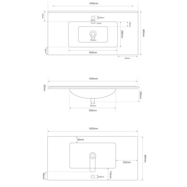 Lavabo da Appoggio Moderno- LAV-001-100