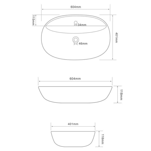 <span>Lavabo da appoggio Moderno</span> 60x41 cm - immagine 6