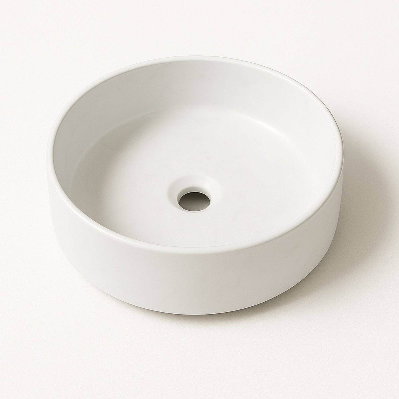 Lavabo tondo da appoggio ceramica bianca Teide 40x12 cm - immagine 3