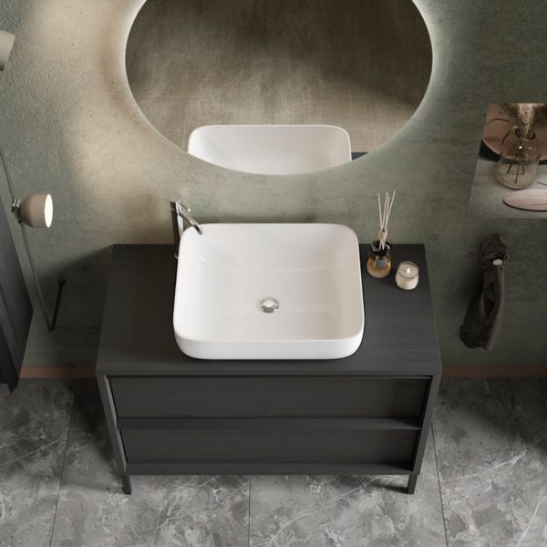 Mobile bagno a terra 2 cassetti 79x78x43 <span>EBONY</span> - immagine 4