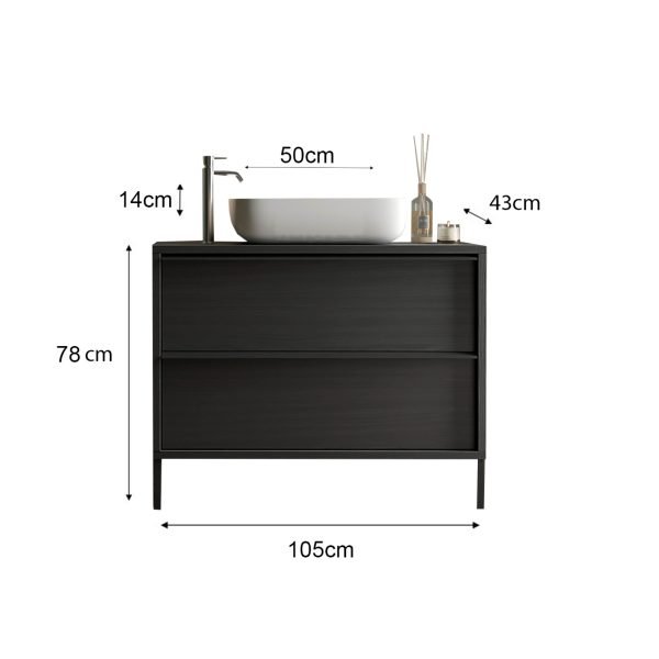 Mobile bagno a terra 2 cassetti 105x78x43 <span>EBONY</span> - immagine 6