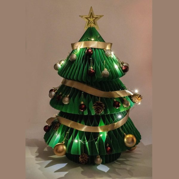 Albero di Natale in carta riciclata kraft NET-002 Nordmann