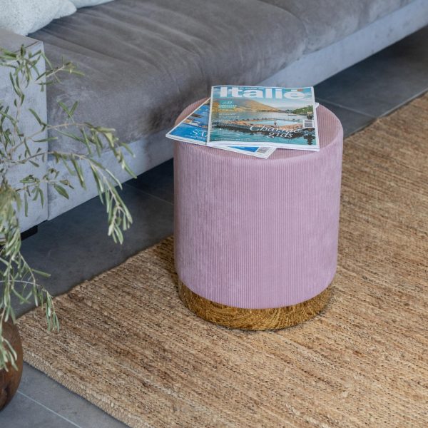 Pouf Poggiapiedi con base dorata <span>FLU Rosa</span> - immagine 2