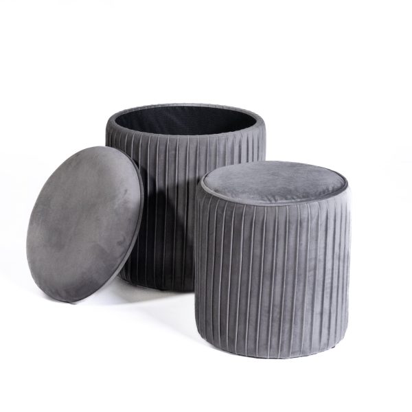 Set di 2 pouf Contenitori velluto