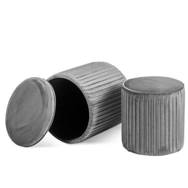 Set di 2 pouf Contenitori velluto