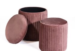 Pouf contenitore impilabile velluto POU-002-RA_000
