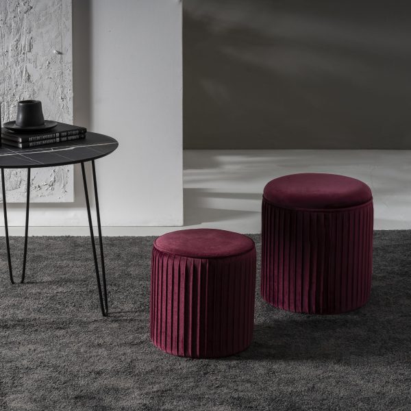 Set di 2 pouf Contenitori velluto <span>Tik Tak Vinaccia</span> - immagine 3