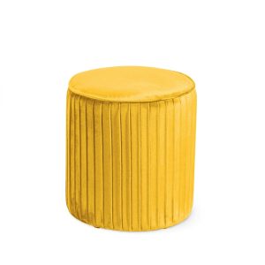 POUF CONTENITORE IN VELLUTO GIALLO-POU-004-G