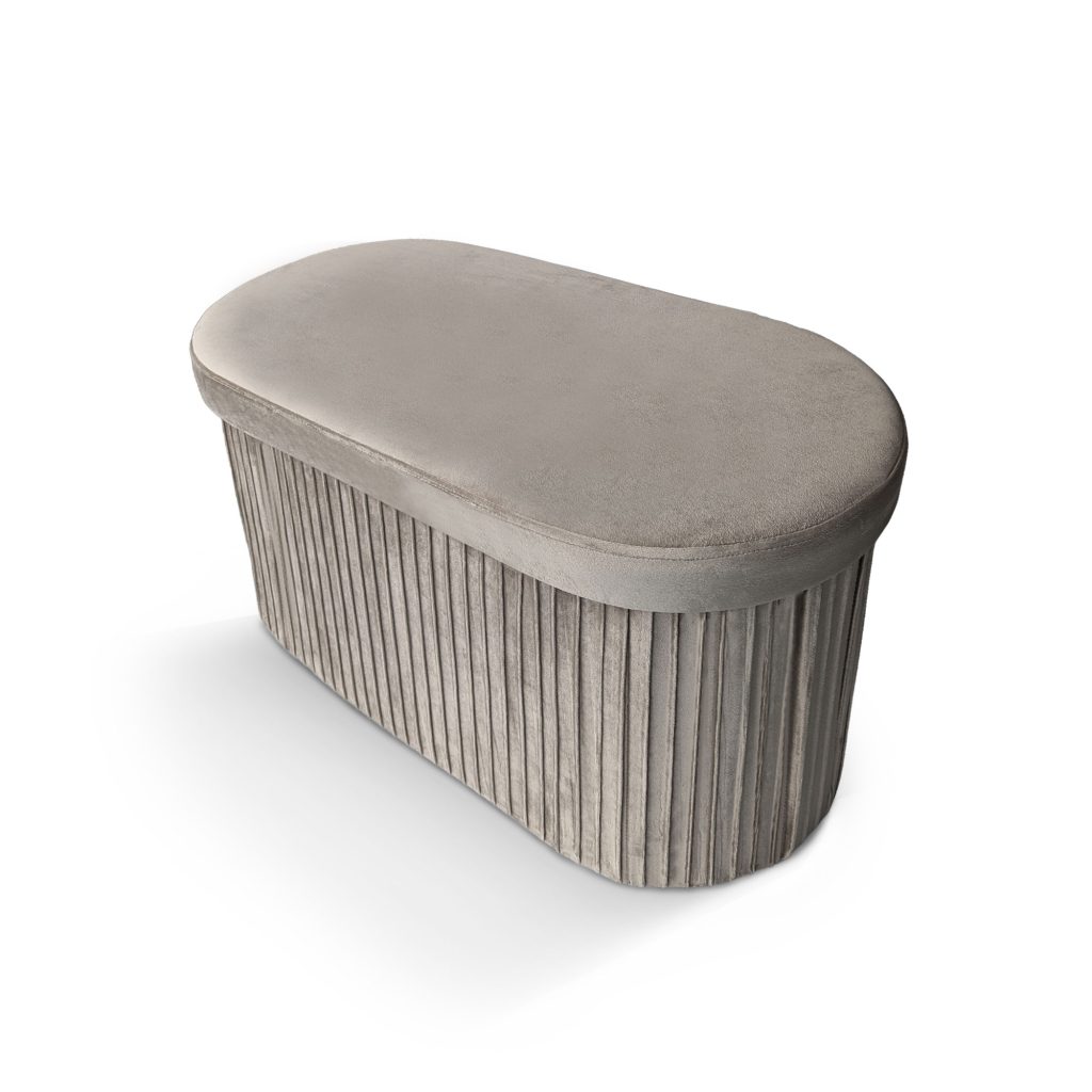 Pouf panca contenitore velluto Tortora TIMIDY - norbe Pouf Panca Contenitore Velluto Tortora JANE