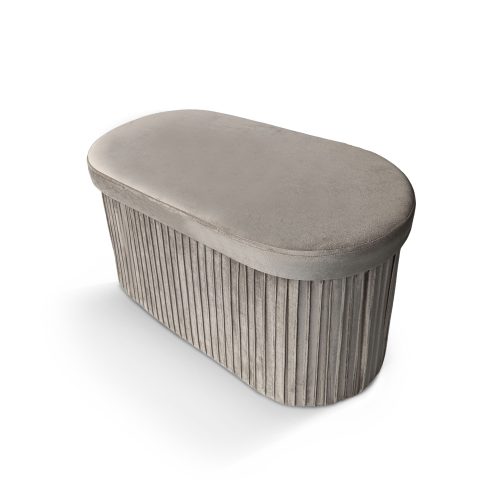 Pouf Panca Contenitore Velluto Tortora JANE