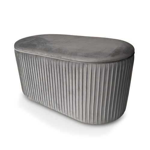 Pouf panca contenitore velluto tortora TIMIDY