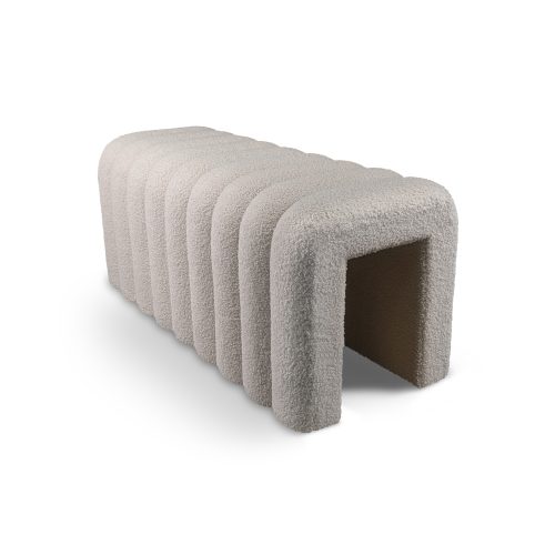 Pouf panca imbottita in tessuto teddy TIMIDY