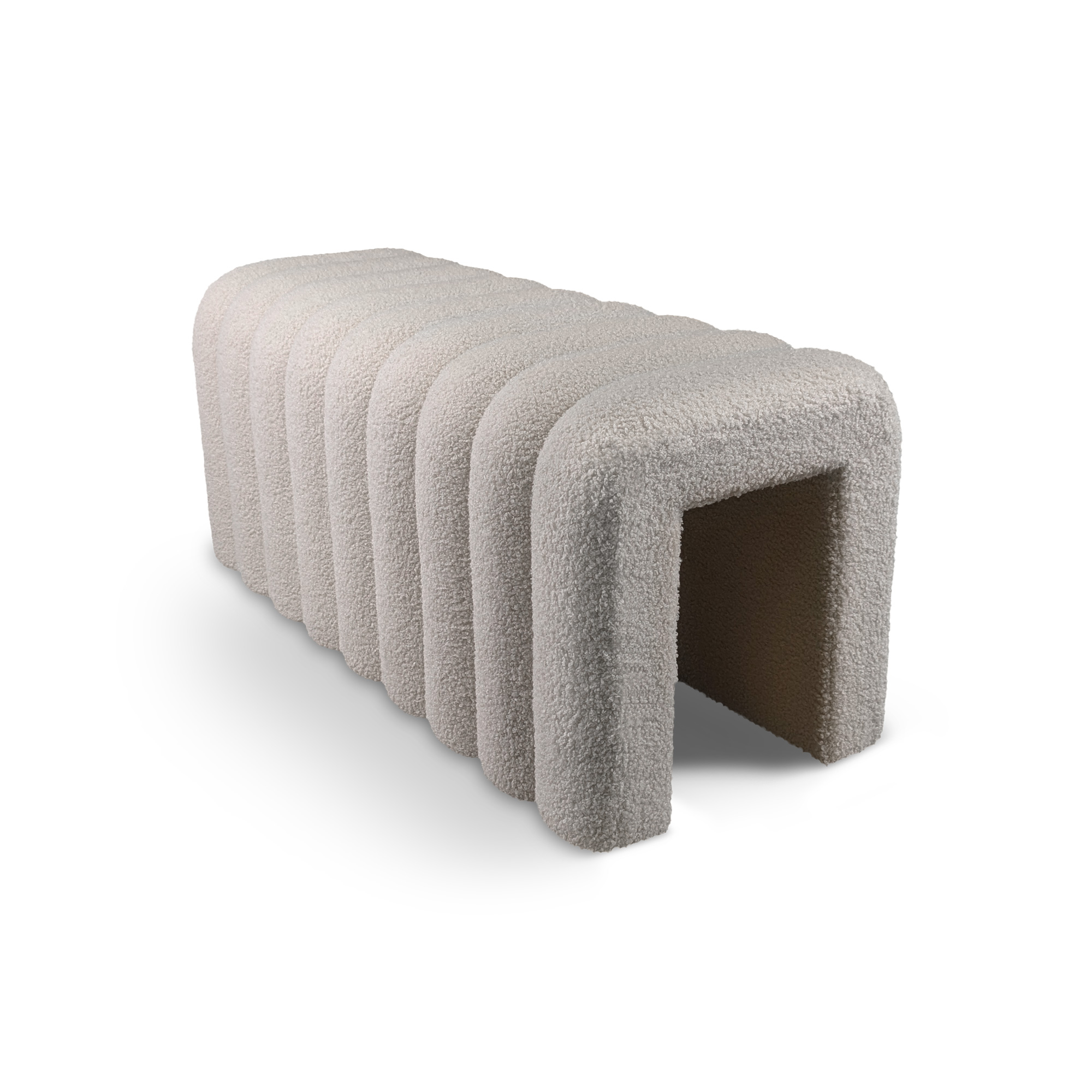 Pouf panca imbottita in tessuto teddy TIMIDY - Norbe Pouf panca imbottita in tessuto teddy TIMIDY