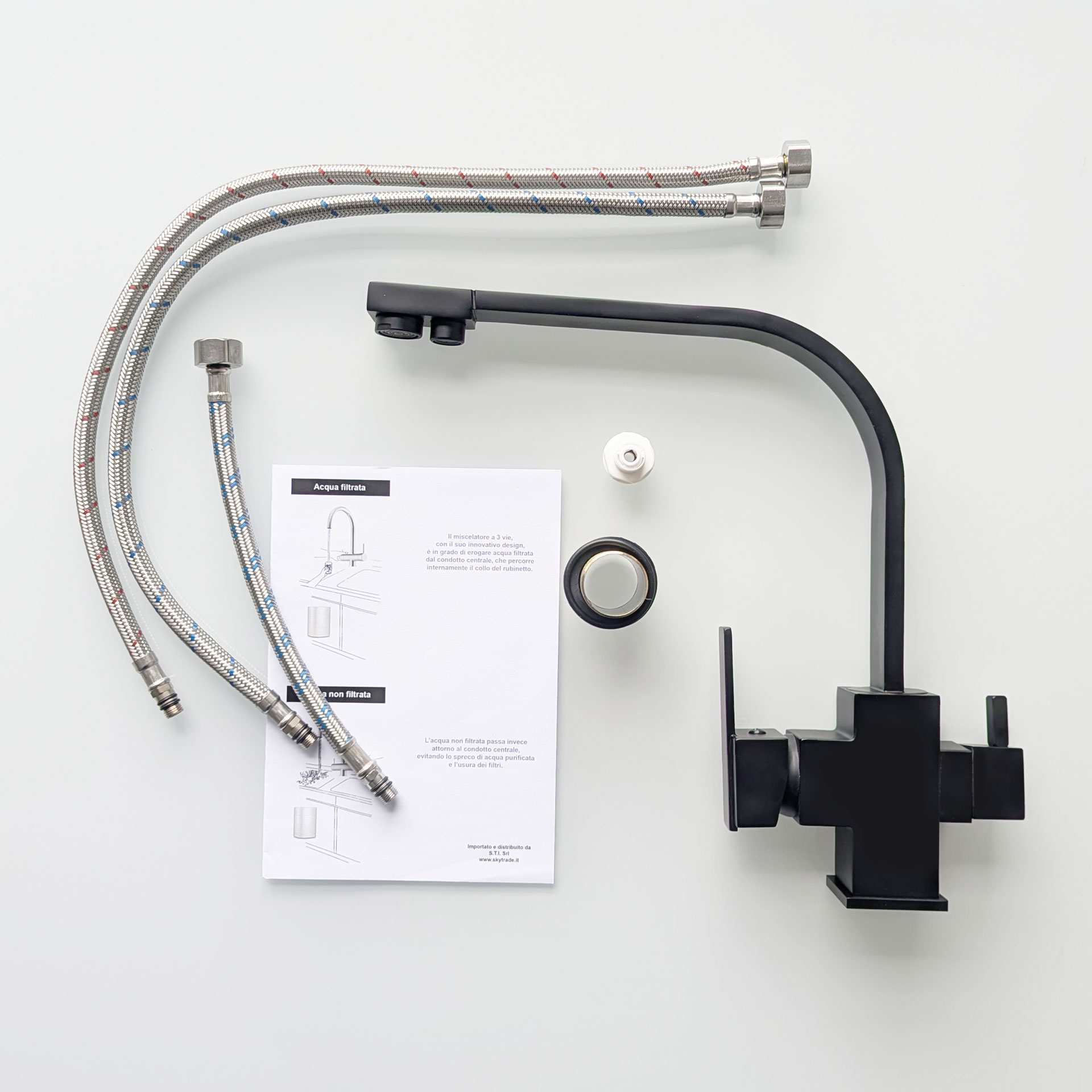 Rubinetto miscelatore a tre vie Nero SKAR - Norbe Rubinetto miscelatore a tre vie Nero SKAR - immagine 6