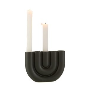 Candelabro-in-ceramica-Nero-Pinco