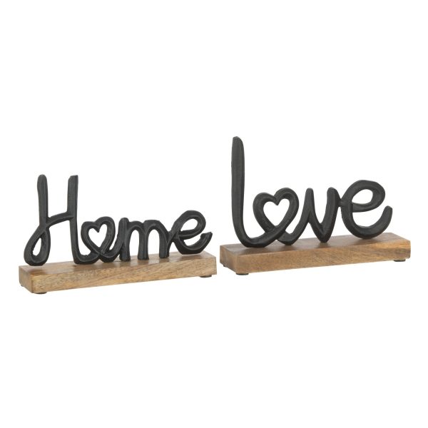 Scritta decorativa Alluminio-e-legno-Home-Love