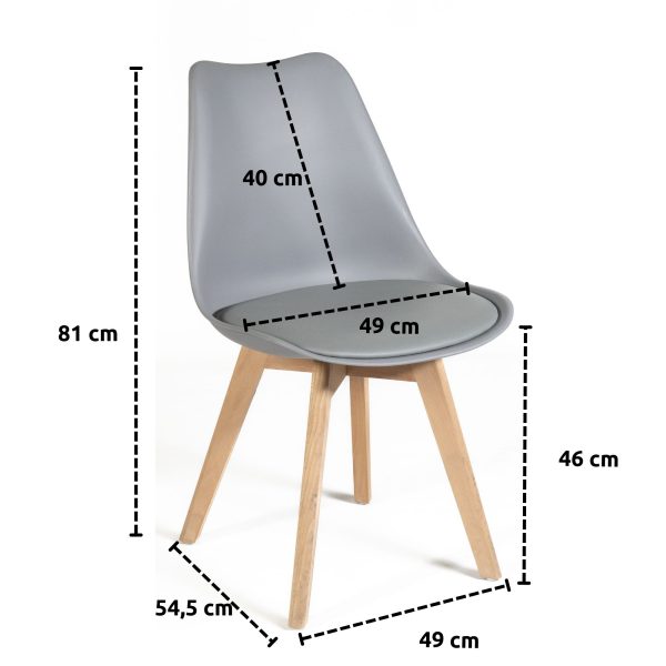 Sedia da Pranzo con cuscino <span>DENERIS Grigio</span> - immagine 6