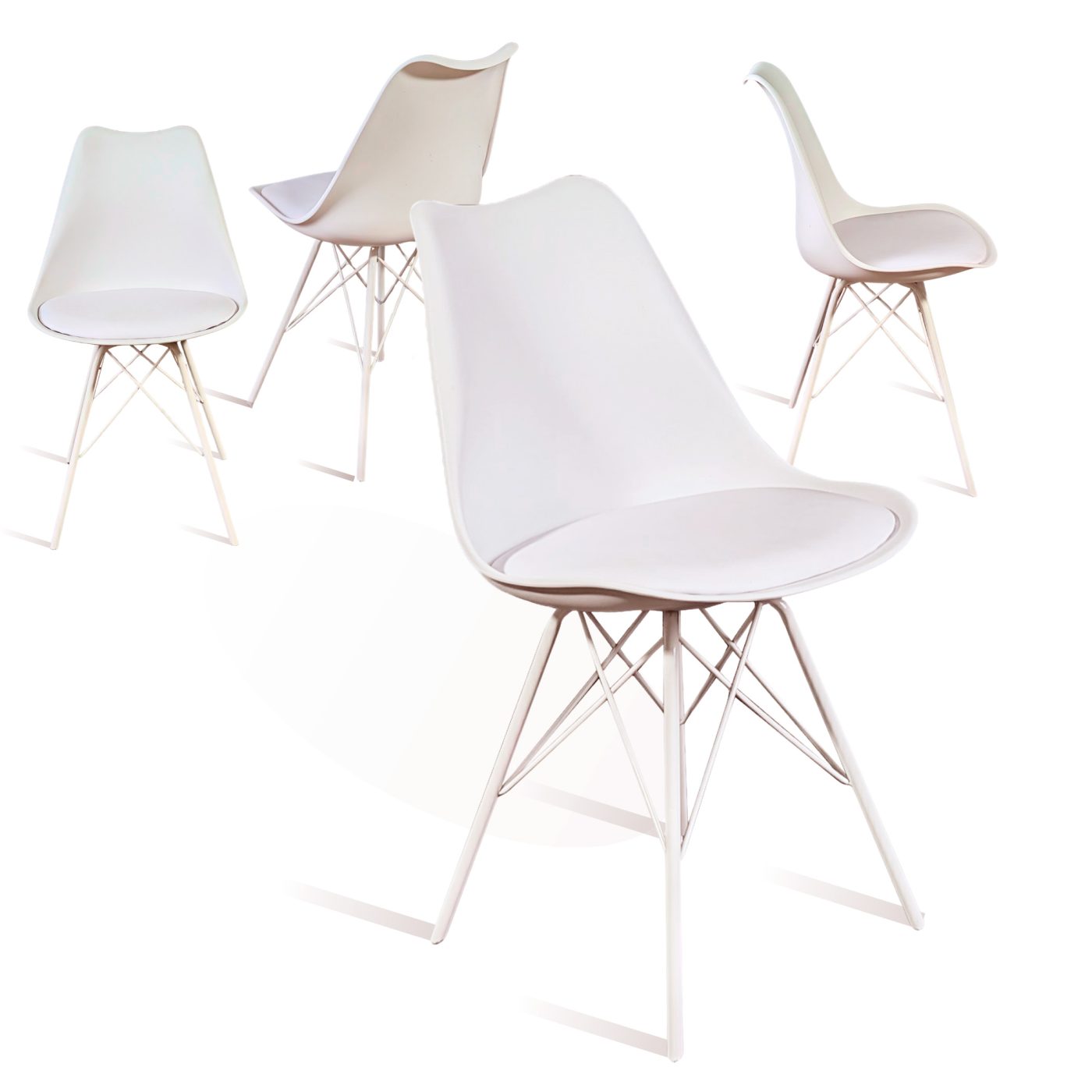 Sedia con cuscino e gambe in metallo Bianco MAYA - immagine 6