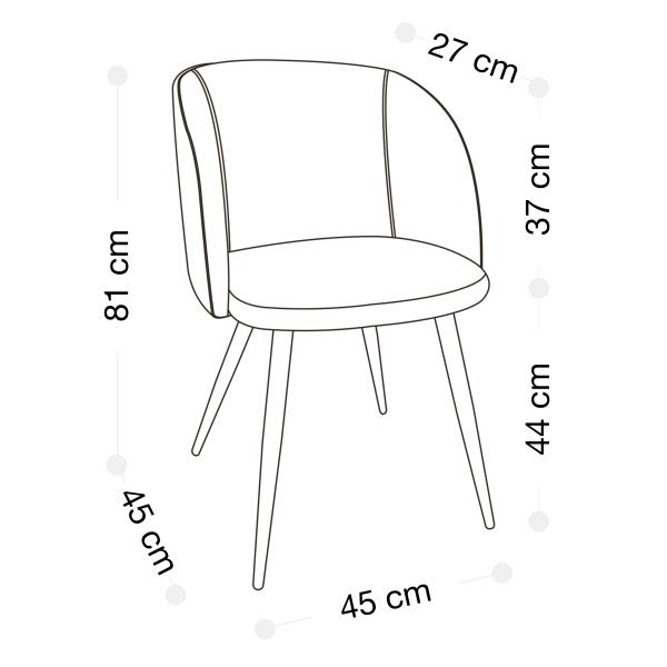 Sedia imbottita in velluto <span>Verde petrolio e oro SOPHIA</span> - immagine 6