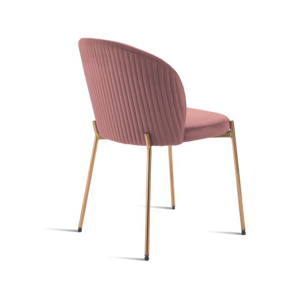 Sedia in velluto con gambe oro<span>Cipria ERIKA</span> - immagine 4