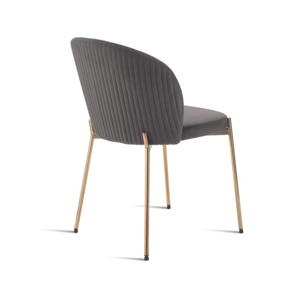 Sedia in velluto con gambe oro <span>Grigio ERIKA</span> - immagine 4