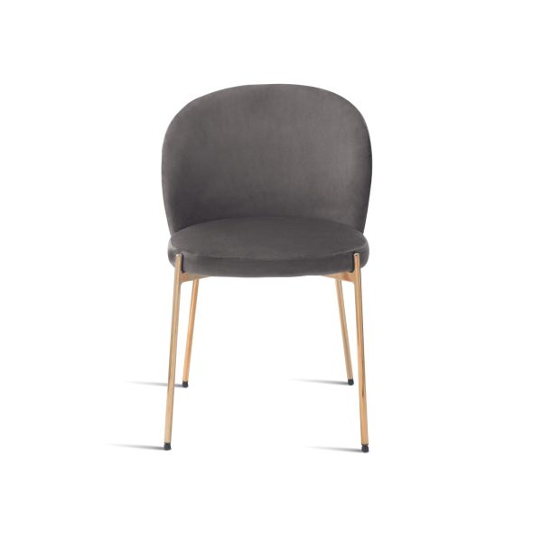 Sedia in velluto con gambe oro <span>Grigio ERIKA</span> - immagine 2