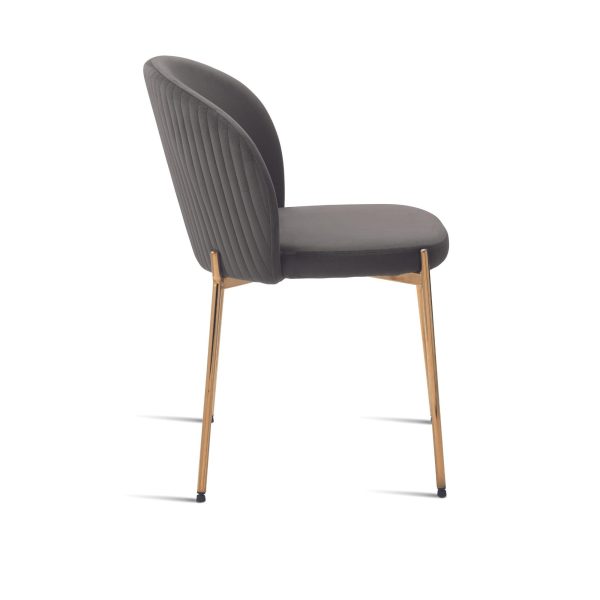 Sedia in velluto con gambe oro <span>Grigio ERIKA</span> - immagine 3