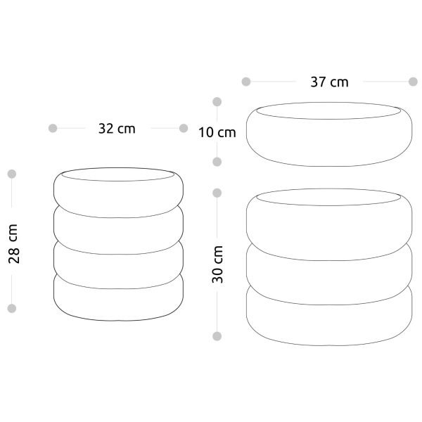 Set di 2 pouf contenitori in velluto <span>Twirly Tortora</span> - immagine 7