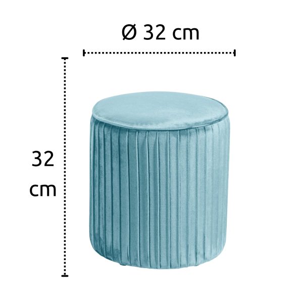 Pouf poggiapiedi in velluto <span>Tak Azzurro</span> - immagine 5