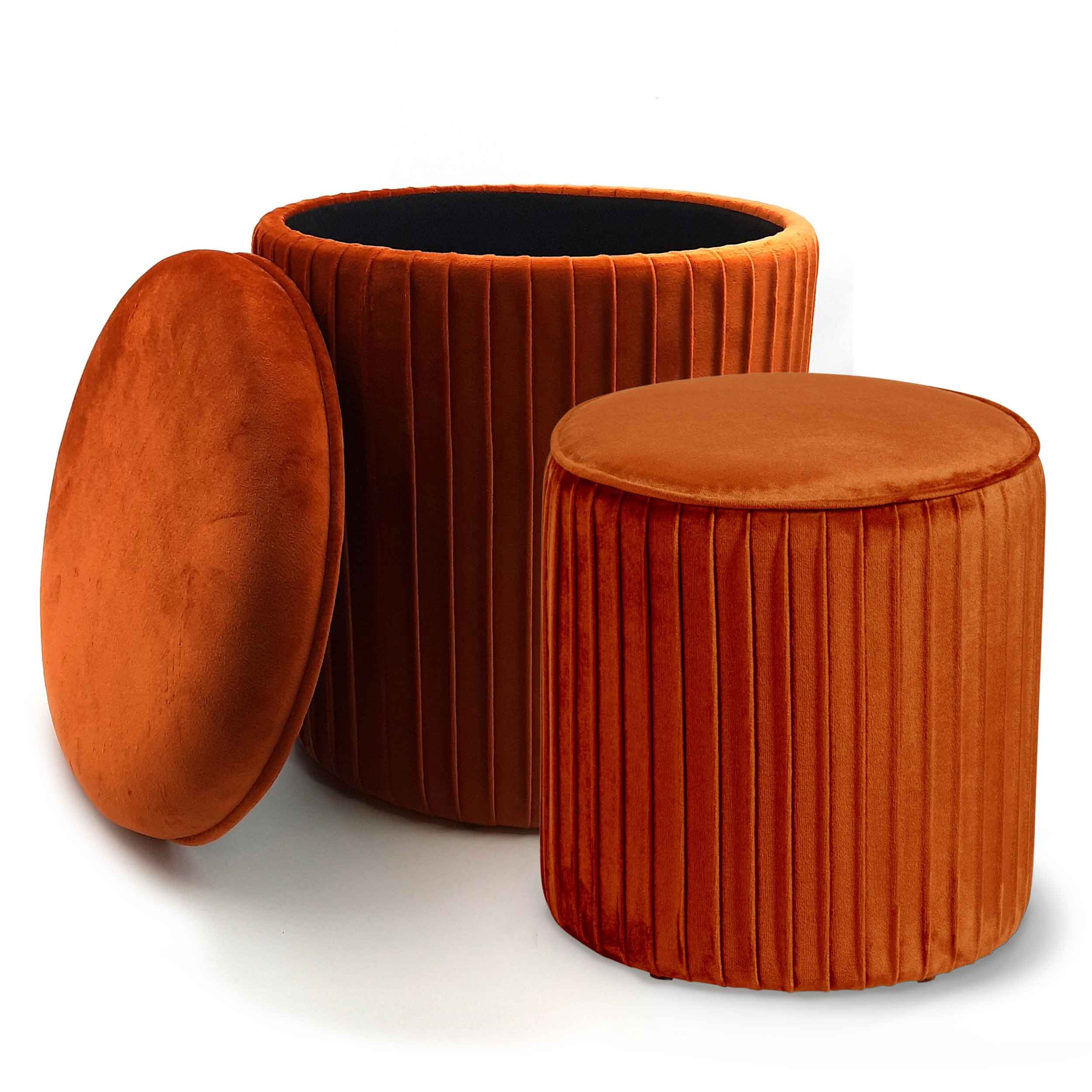 Set pouf contenitore velluto TIK TAK