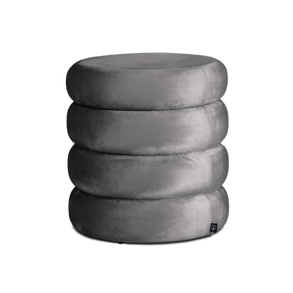 Set di 2 pouf contenitori in velluto <span>Twirly Grigio</span> - immagine 6