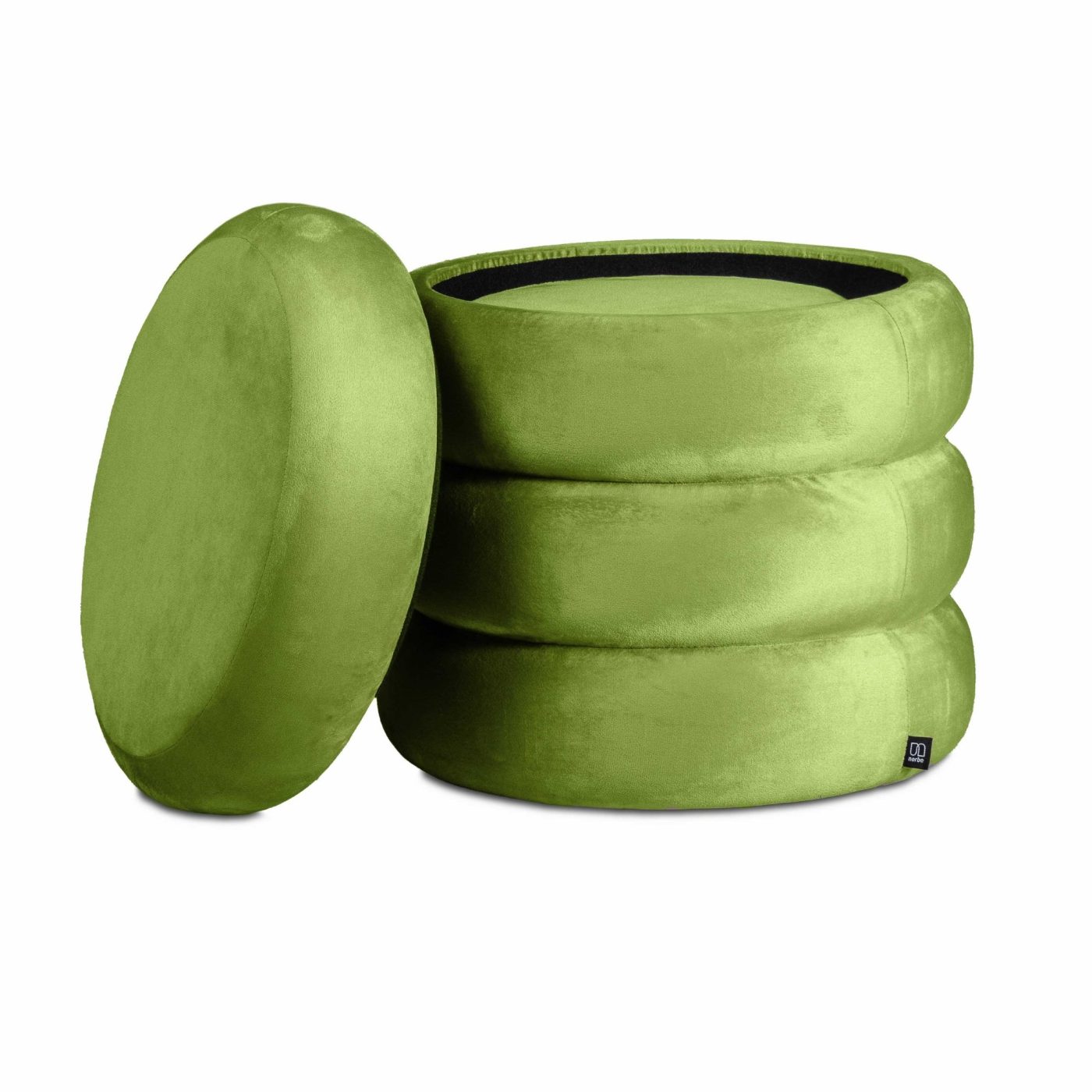 Set di 2 pouf contenitori in velluto  Twirly Verde - immagine 5