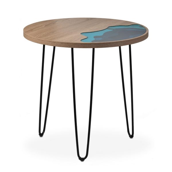 Tavolino in resina e legno Alto<span> OCEAN Marrone Scuro</span>