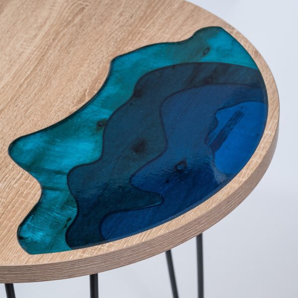 Tavolino in resina e legno<span> OCEAN Marrone Scuro</span> - immagine 4