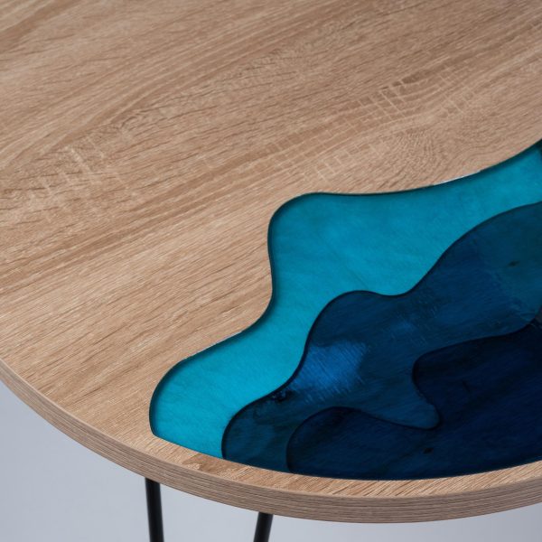 Tavolino in resina e legno<span> OCEAN Marrone Scuro</span> - immagine 3