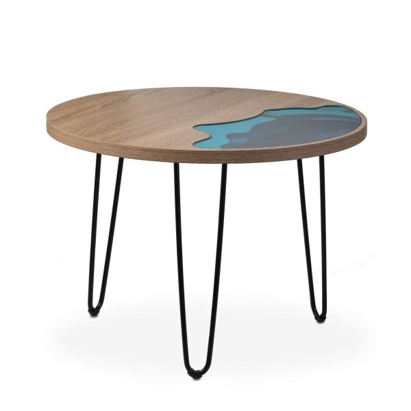 Tavolino in resina e legno<span> OCEAN Marrone Scuro</span>