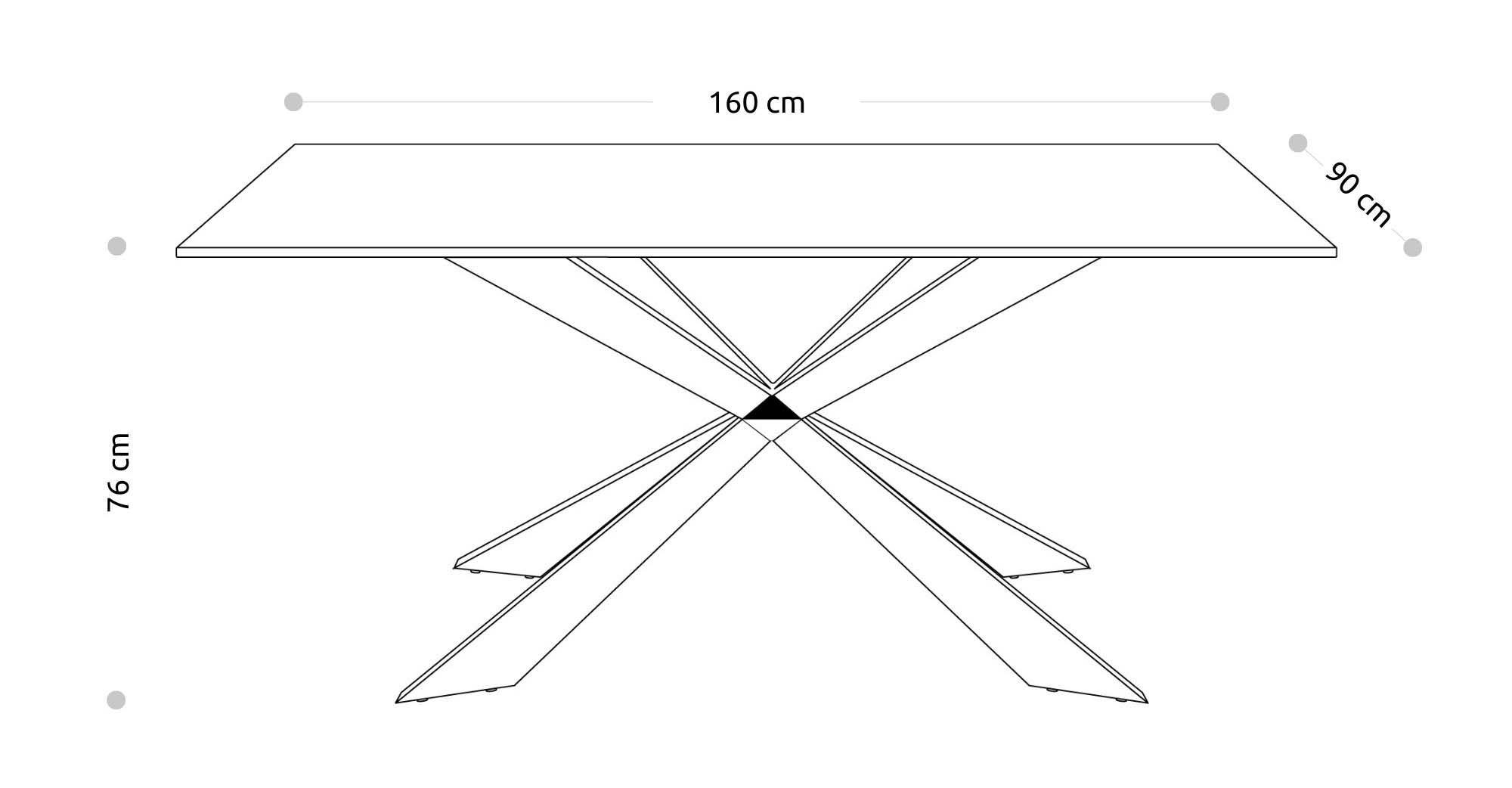 Tavolo fisso KROSS PTF 002 160x90 1 - Norbe