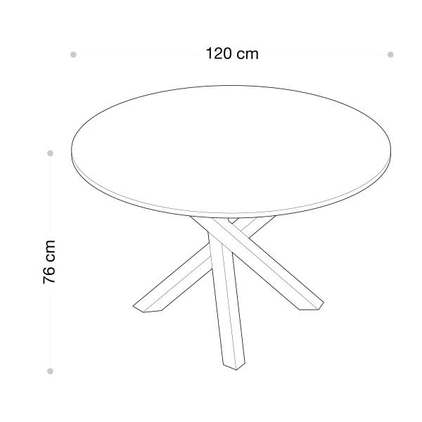 Tavolo rotondo 120 diametro sostegno bianco <span>Sabbia NOAH</span> - immagine 6