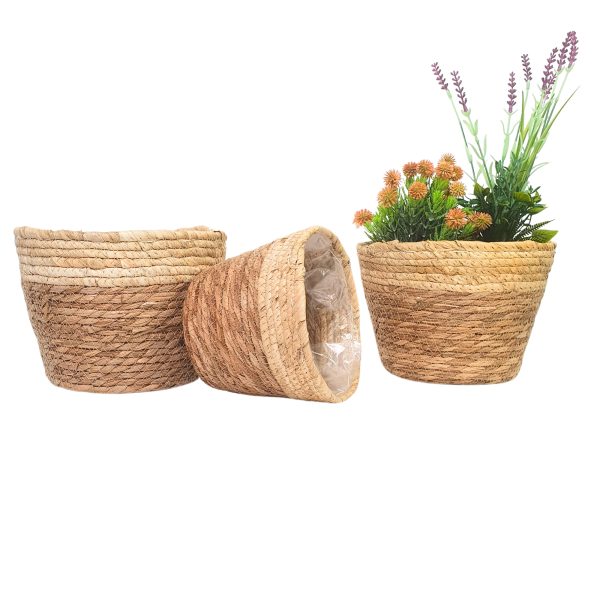 set di 3 vasi in rattan VAS-014-BI_