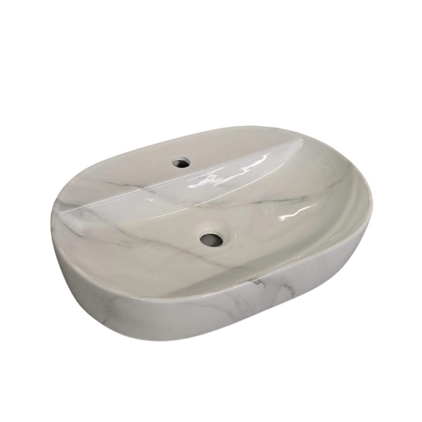 Lavabo da appoggio Moderno Marmo bianco BUDDY 50x38 cm - immagine 3
